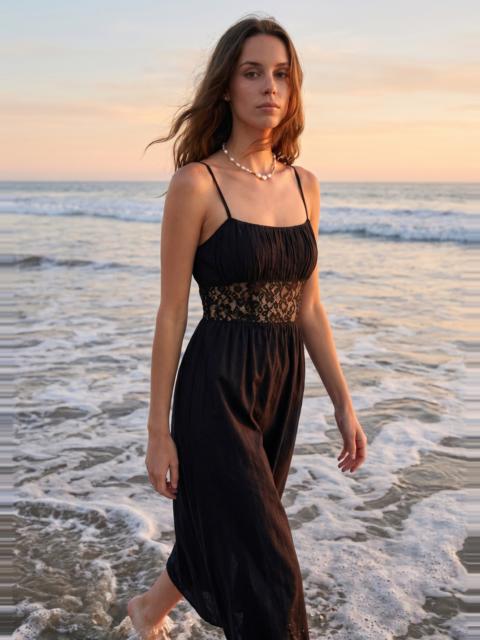CAMI NYC OCTAVIA COTTON DRESS BLACK