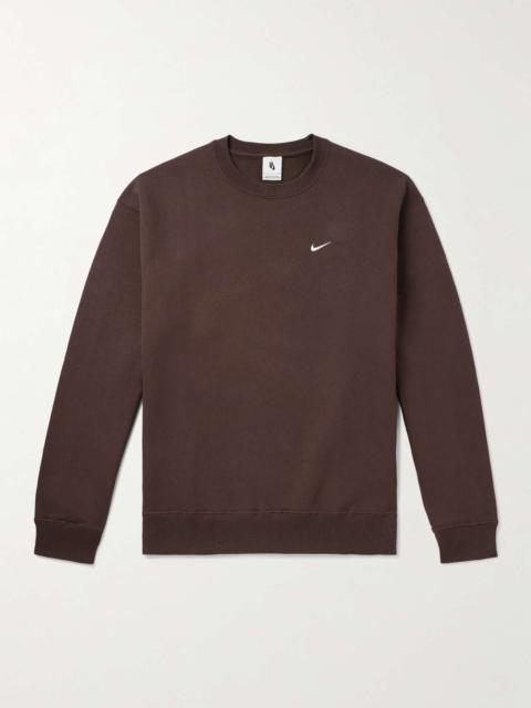 Nike Solo Swoosh Logo-Embroidered Cotton-Blend Jersey Sweatshirt