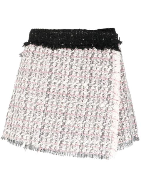 MSGM 랩 프론트 tweed skorts
