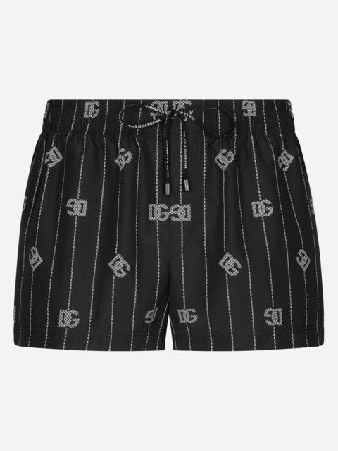 Dolce & Gabbana Short swim trunks with DG Monogram print