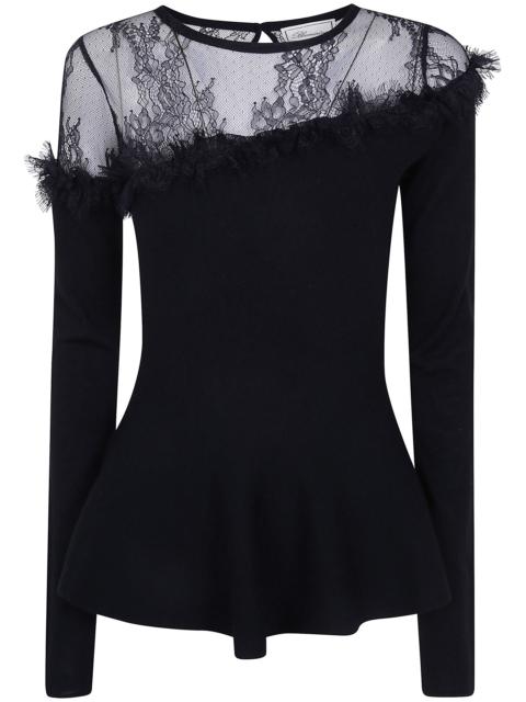 Blumarine Wool Sweater With Lace