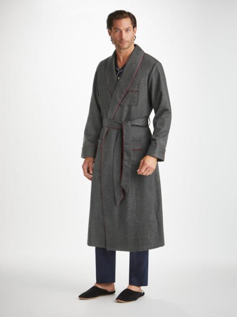 Derek Rose Men's Robe Duke Cashmere Charcoal