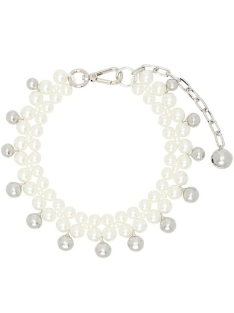 DOUBLE BELL CHARM AND PEARL NECKLACE