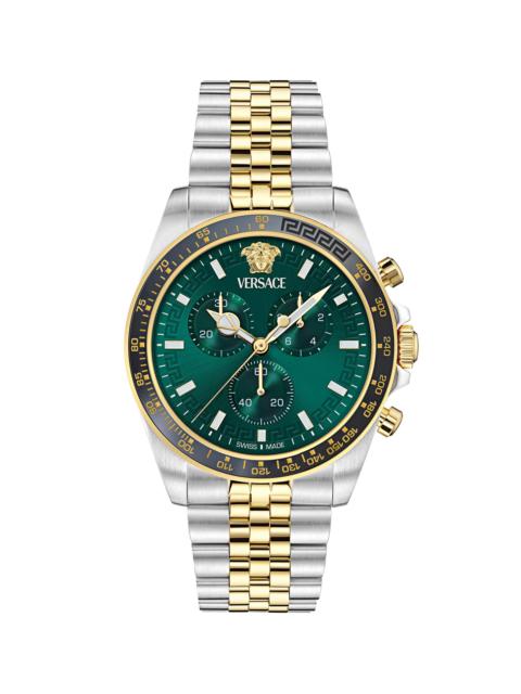 VERSACE Men's Greca Chrono Wave Two-Tone Stainless Steel Bracelet Watch/43MM - Two Tone