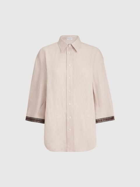 Brunello Cucinelli Linen shirt with dazzling cuffs