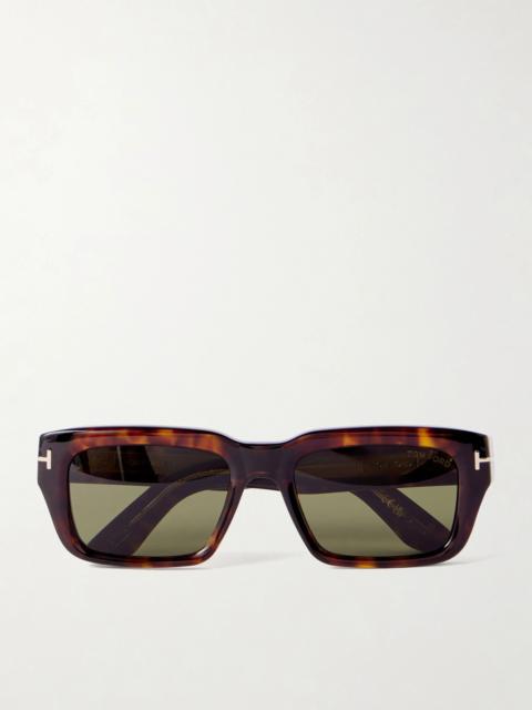 TOM FORD Icon Rectangular-Frame Tortoiseshell Acetate Sunglasses
