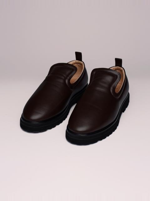 Nanushka SEAN - Padded leather loafers - Chocolate