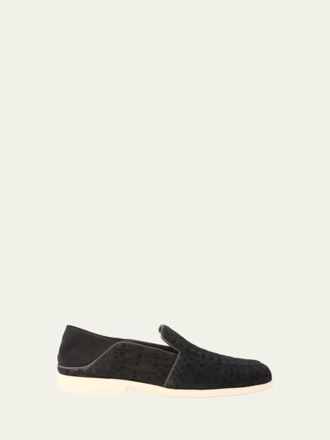 Santoni Men's Theo Woven Suede Loafers