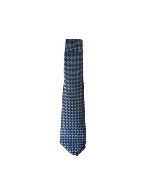 Hermès Hermes H en Relief 7 cm Heavy Silk Tie Blue