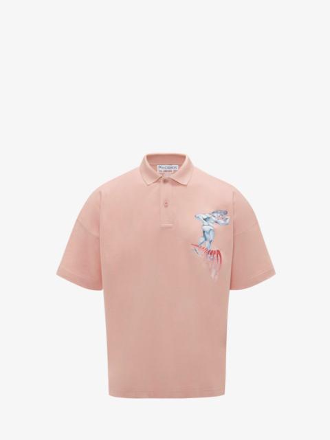 POL ANGLADA PRINT SHORT SLEEVE POLO TOP