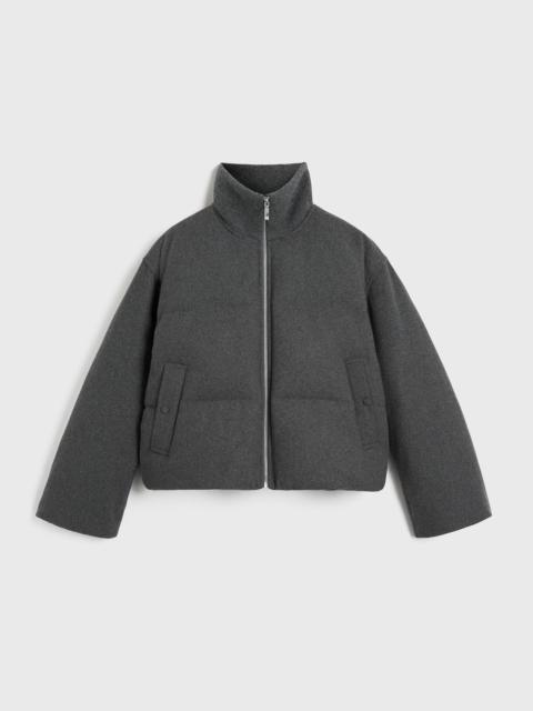 Flannel puffer jacket grey mélange