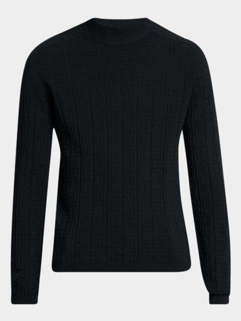 Balmain Men's Monogram Knit Mock Neck Sweater