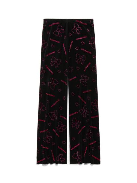 BALENCIAGA Women's Handrawn Bows Elastic Pants in Black