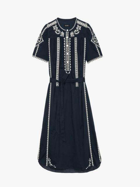 Zadig & Voltaire Rigy Navy Belted Dress