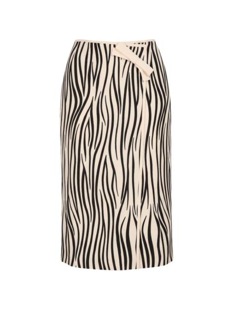 Valentino zebra-print midi skirt