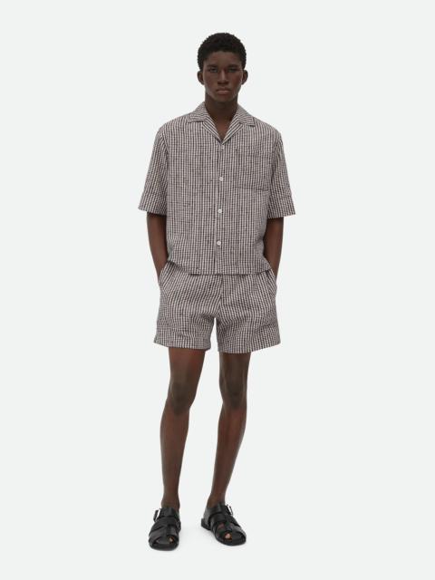 Bottega Veneta Knotted Viscose Check Shirt