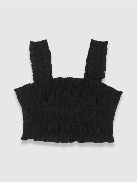 maje Smocked cropped top
