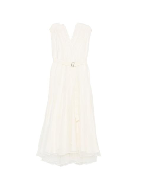 Brunello Cucinelli pleated belted maxi dress