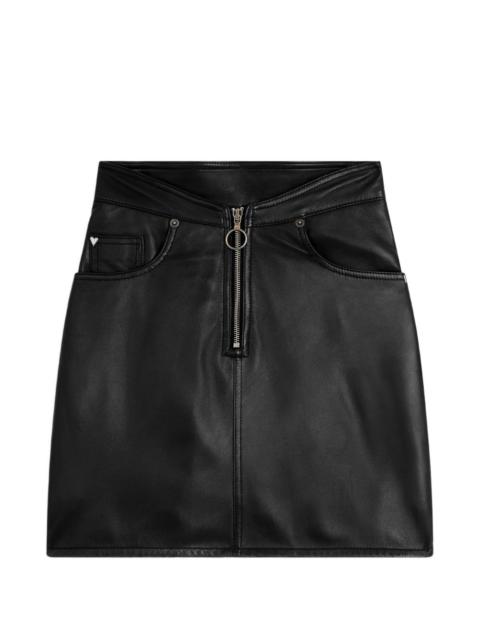 FIORUCCI leather zippered mini skirt