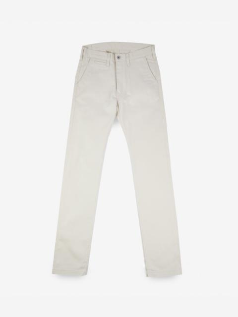 Iron Heart IH-721-IVO 9OZ MERCERISED SELVEDGE COTTON SLIM TAPERED CHINOS - IVORY