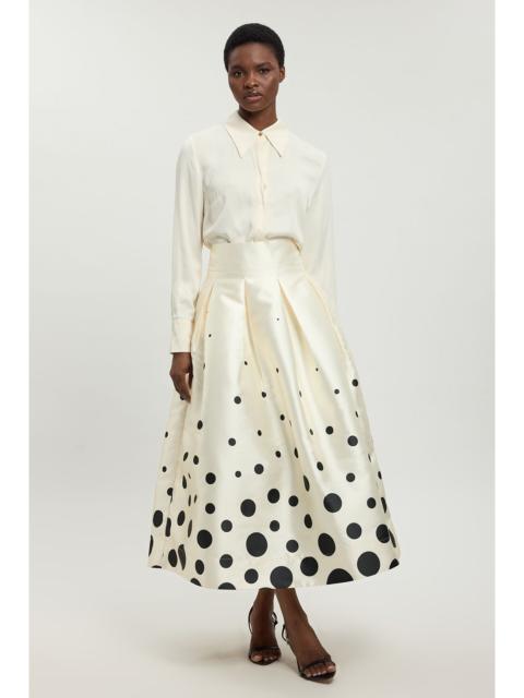 KAREN MILLEN Petite Spot Border Woven Twill Prom Skirt