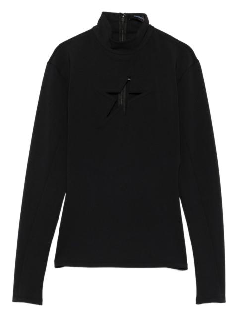 MUGLER high-neck long-sleeve T-shirt
