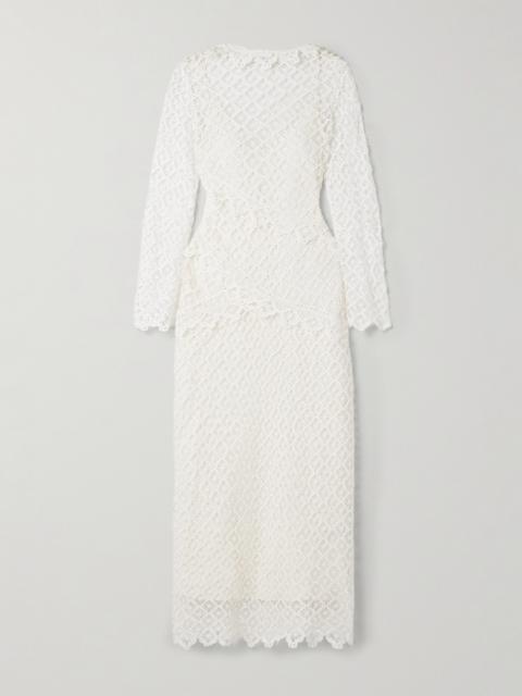 Isabel Marant Lisia Tiered Crocheted Cotton Midi Dress