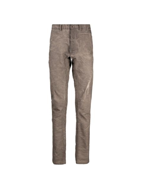 logo-plaque crease-effect tapered trousers