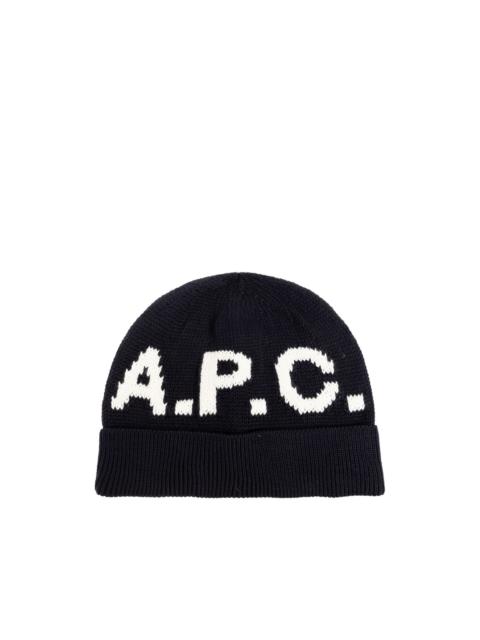 A.P.C. lettering knitted beanie
