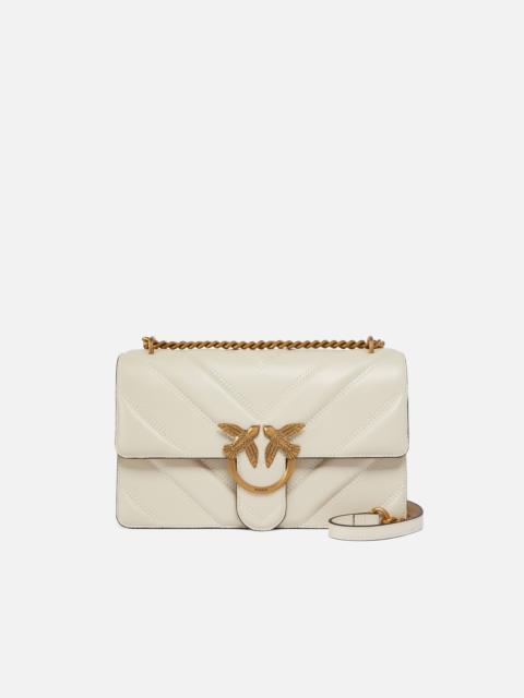 PINKO MEDIUM LOVE BAG ONE LIGHT CHEVRON NAPPA LEATHER CROSSBODY BAG