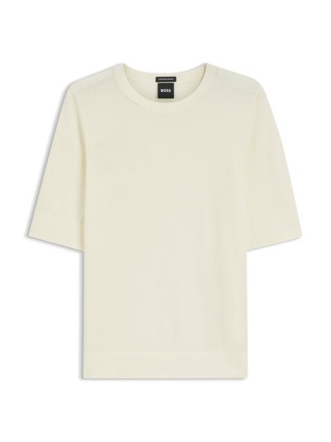 BOSS SHORT-SLEEVED SWEATER IN MERINO WOOL