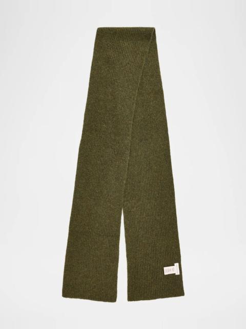 Dries Van Noten Men's Moyson Wool Ribbed Scarf