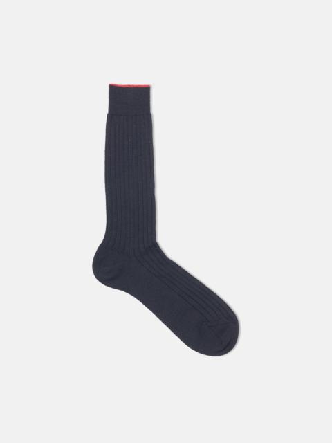 J. PRESS MADE-IN-ITALY BLACK MID-CALF MERINO WOOL SOCKS