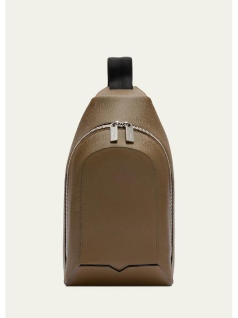 Valextra Men's V-Line Core Leather One-Shoulder Sling Backpack