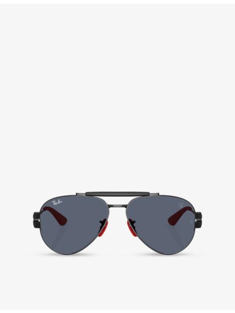 Ray-Ban RB3762M Scuderia Ferrari Aviator-Frame Acetate Sunglasses