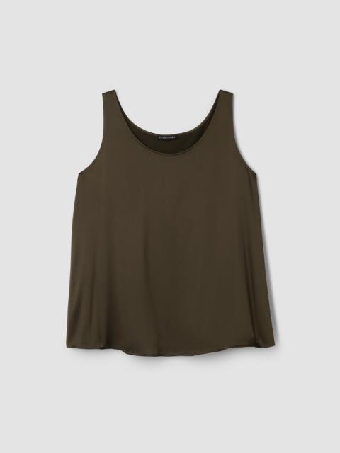 EILEEN FISHER Stretch Silk Charmeuse Scoop Neck Tank