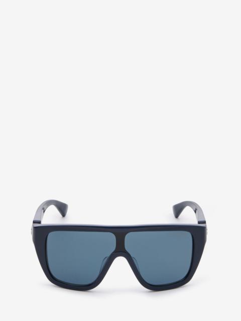 Alexander McQueen Floating Skull Mask Sunglasses in Midnight Blue