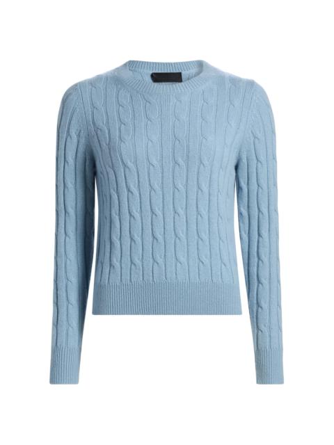 NILI LOTAN Women's Silvie Cable-Knit Cashmere Sweater - Cambridge Blue