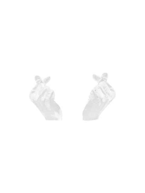 Y/Project Transparent Midi Finger Heart Earrings