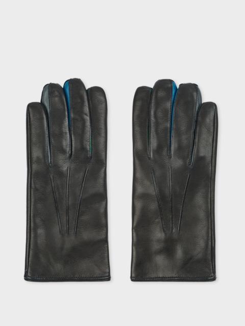 Paul Smith Black Leather 'Concertina' Gloves