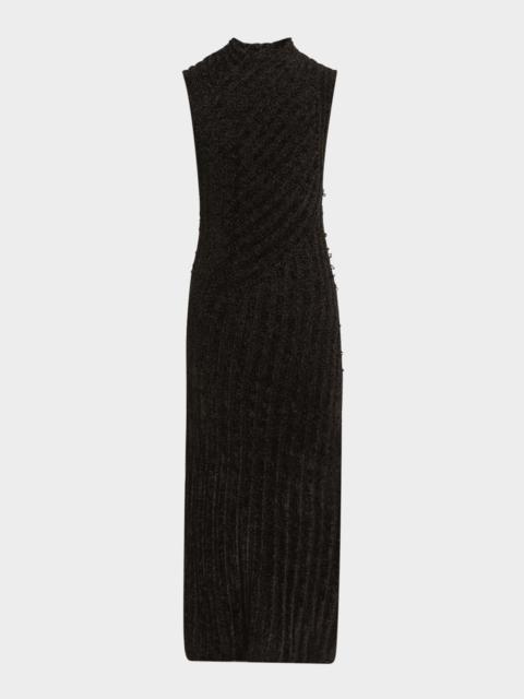 GIORGIO ARMANI Ribbed Chenille Sleeveless Midi Dress