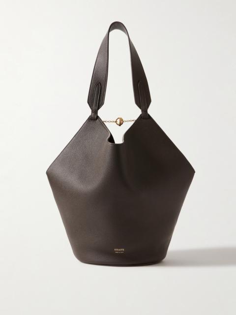 KHAITE Lotus Small Textured-leather Tote