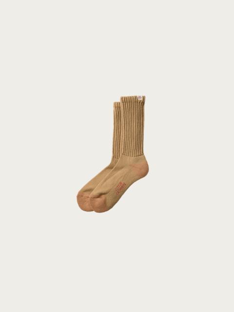 ROTOTO® Everyday Cashmere Loose Pile Crew Socks - Khaki / Light Brown