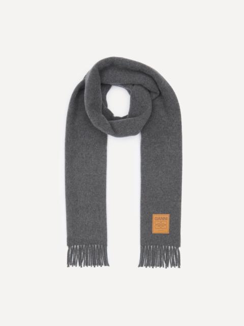 GANNI Double Face Wool Scarf