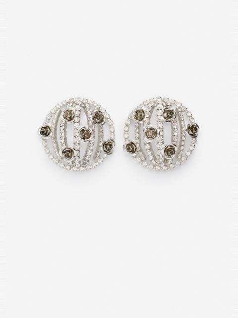 MAGDA BUTRYM Crystal rose earrings in silver