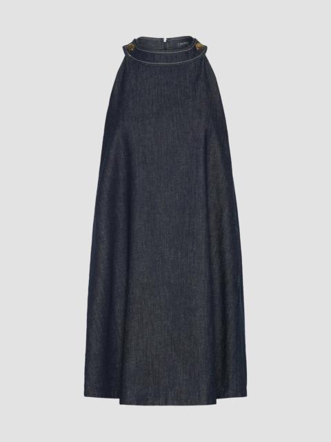 Max Mara Women's Short Sleeveless Cotton Denim Dress - Ultramarine