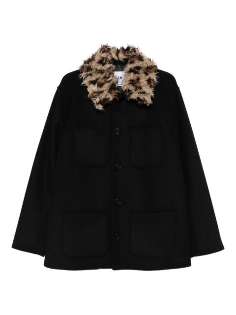 MSGM faux-fur collar jacket