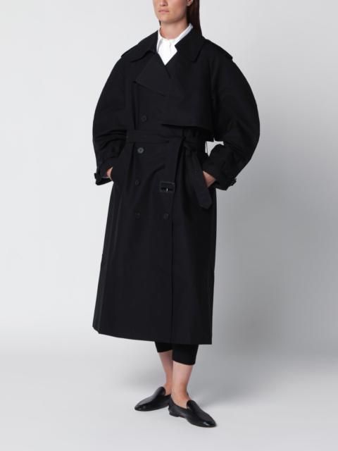 ANINE BING Pascale black cotton maxi trench coat
