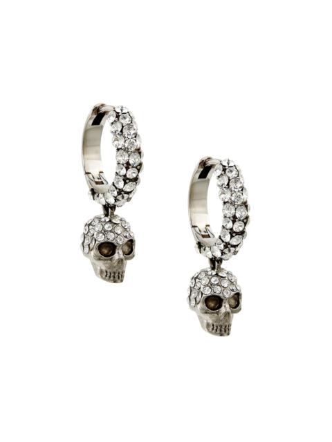 Alexander McQueen Women's Goldtone Or Silvertone & Crystal Skull Drop Earrings - Black Multi