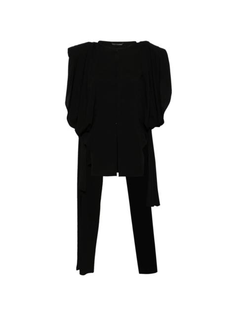 Yohji Yamamoto asymmetric puff-sleeve blouse